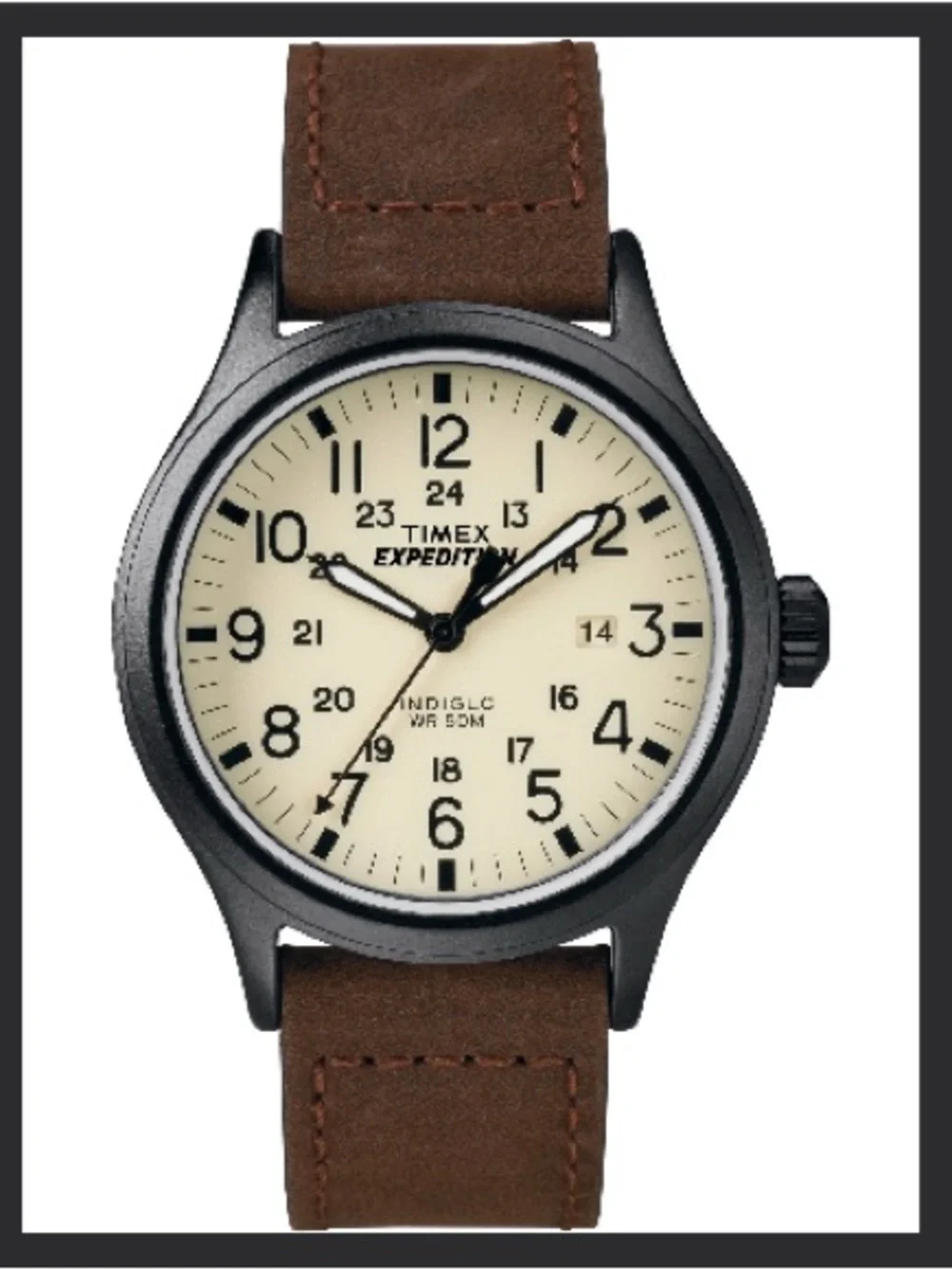 Timex Expedition Scout Cream Dial Brown Leather Strap Watch